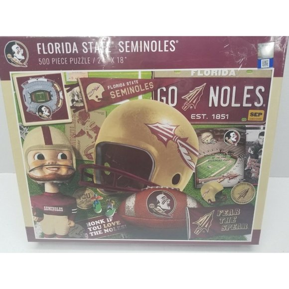 Florida Seminoles 500 Piece Puzzle 24"x18" Fear The Spear Nole Helmet Stadium A4 - Picture 7 of 10